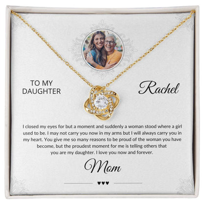 Daughter Necklace from Mom | Personalized Message Card Gift | I Closed My Eyes|1021