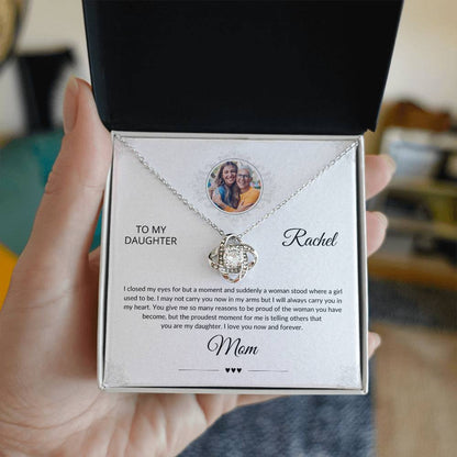 Daughter Necklace from Mom | Personalized Message Card Gift | I Closed My Eyes|1021