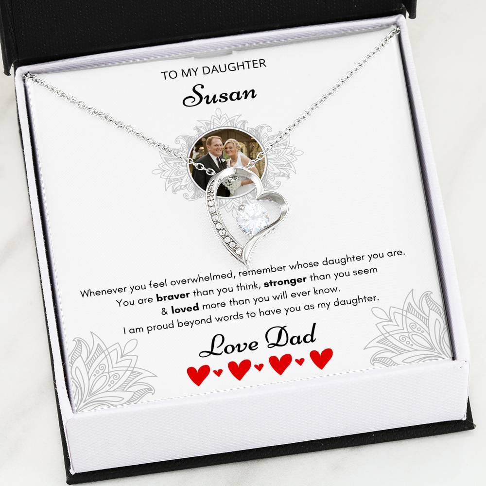 Jewelry - TO MY DAUGHTER FROM DAD - Whenever You Feel Overwhelmed - Personalized Necklace Gift With Custom Message Card