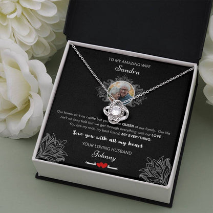 TO MY WIFE - Our Home Ain't No Castle - Personalized Necklace Gift with Custom Message Card