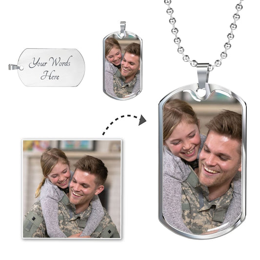 to my dad dog tag necklace
