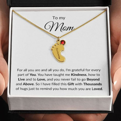 mom necklace from daughters or sons personalized stainless steel  